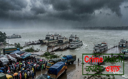 কালবৈশাখীর তাণ্ডবে লণ্ডভণ্ড জনজীবন: পাটুরিয়া-দৌলতদিয়ায় ফেরি চলাচল বন্ধ, ঘাটে চরম ভোগান্তি